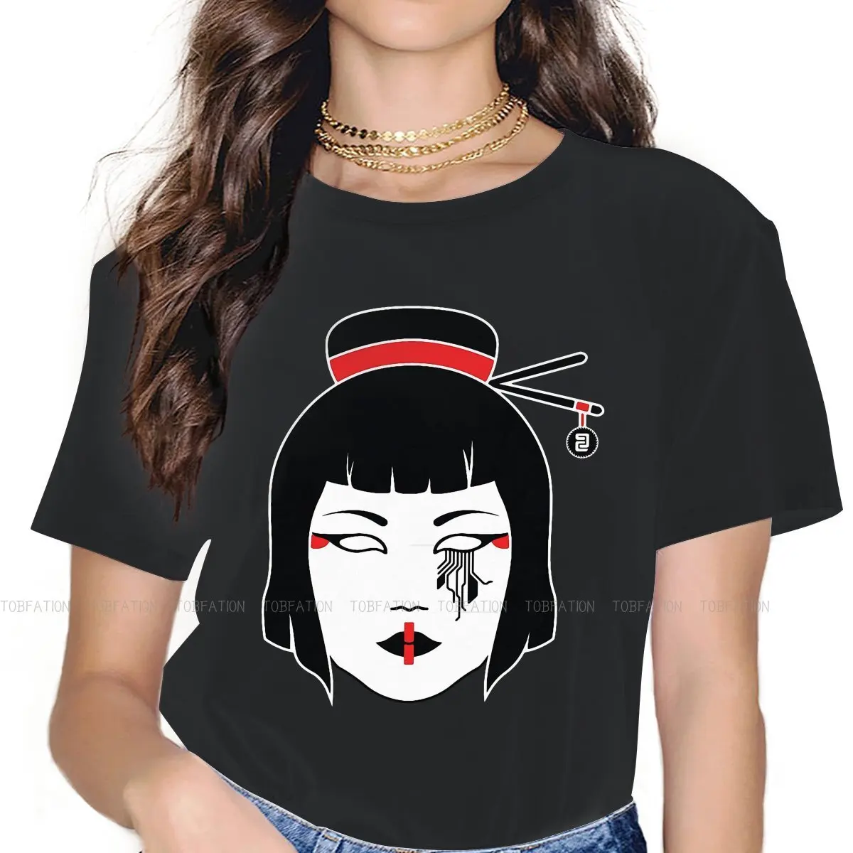 

Футболка с принтом нейромансер Генри Дорсетт чехол Новые девушки футболка гейши бензопила женские топы Харадзюку кавайные футболки для да...