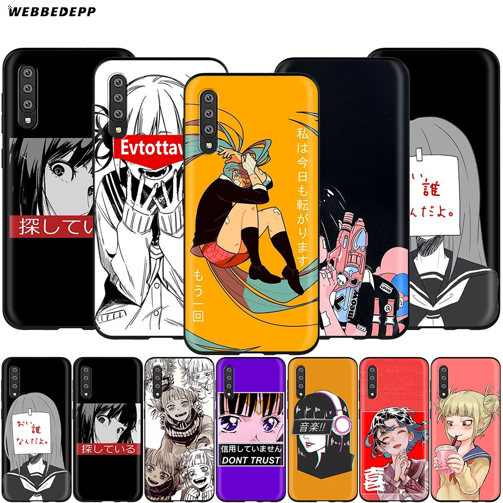 Webbedepp грустный японский аниме эстетический чехол для Samsung Galaxy A3 A5 A6 Plus A7 A8 A9 J6 M20 A10S