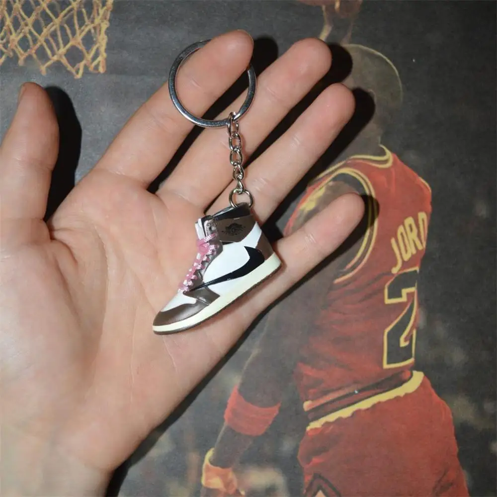 one shoe keychain Дропшиппинг aj1 offwhite Chicago Unc брелок в виде кроссовка Air Jordan 1 3D мини-кроссовки, закрытая спортивная обувь брелок в виде кроссовка s - Цвет: one shoe keychain