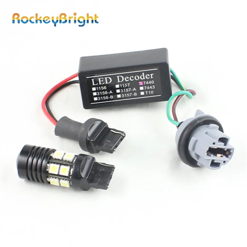 Rockeybright 2 шт. T20 7440 7443 светодиодный Ошибка CAN-шина с компенсатором помех нагрузочный резистор Hyper флэш-декодер 12V