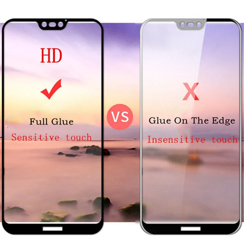 Protector de pantalla para Motorola Moto G8 Play, cubierta completa de cristal templado con pegamento para Moto G8 Play, cristal para Motorola G8 Play, 2 uds.-2
