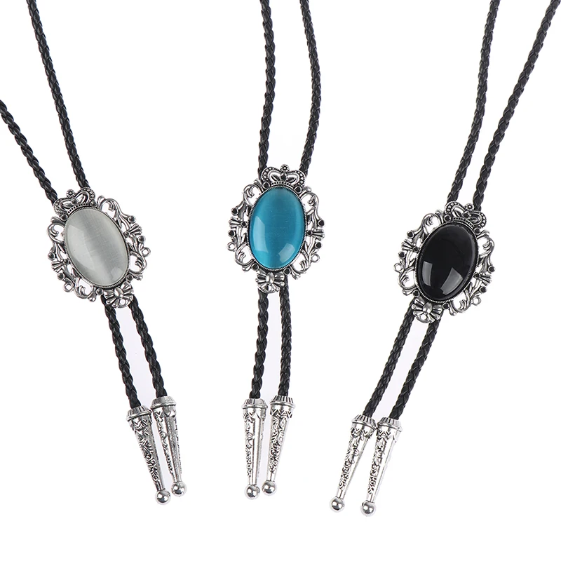 

Vintage Mens Alloy Tie Men Women Leather Rope Long Necklace Sweater Chain Shirts Tie Men Accessories