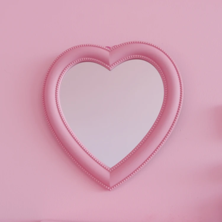 Корейское розовое зеркало настенное украшение для комнаты любовь девушка Сердце