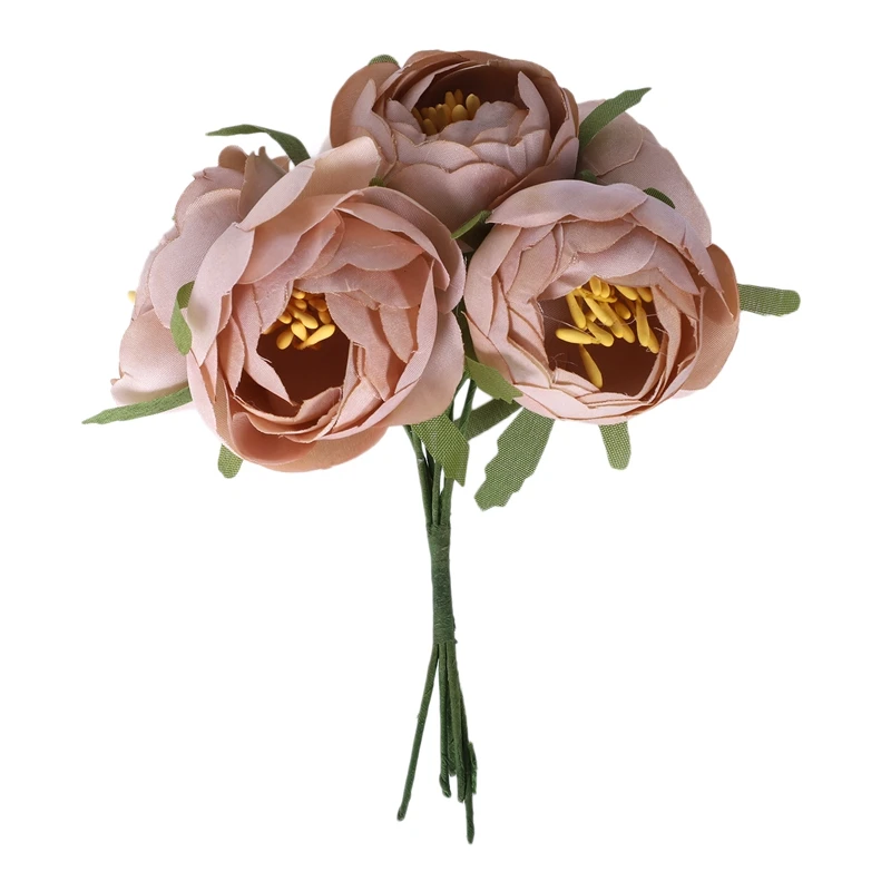 6 шт./лот имитация шелковой ткани букет невесты с цветами в руках декоративные