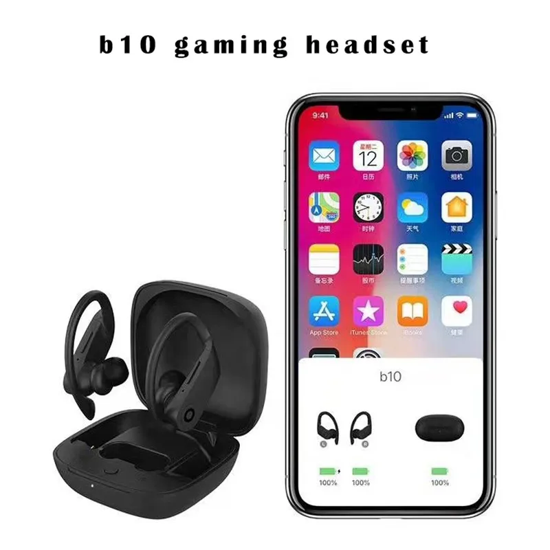 B10 наушники вкладыши TWS Bluetooth 5 0 беспроводной зарядки ушной крючок гарнитуры