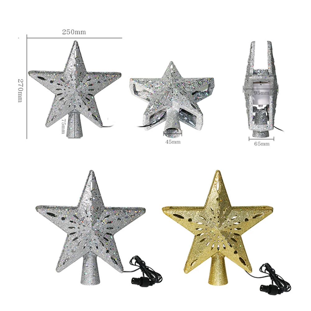 

Xmas Tree Topper Star Light ABS Sequin LED Projection Lamps for Home Bar Cafe Uplights Stage Lighting Effect Light