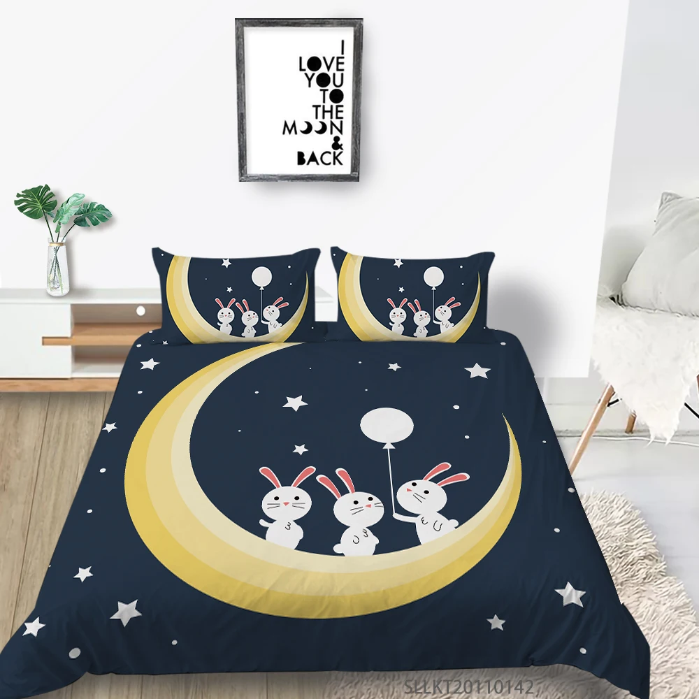 

Sunshine Hotsale Bedding Set Cartoon Style Duvet Cover Set Pillowcase King Size Bed Gift For Children Bedroom Decoration