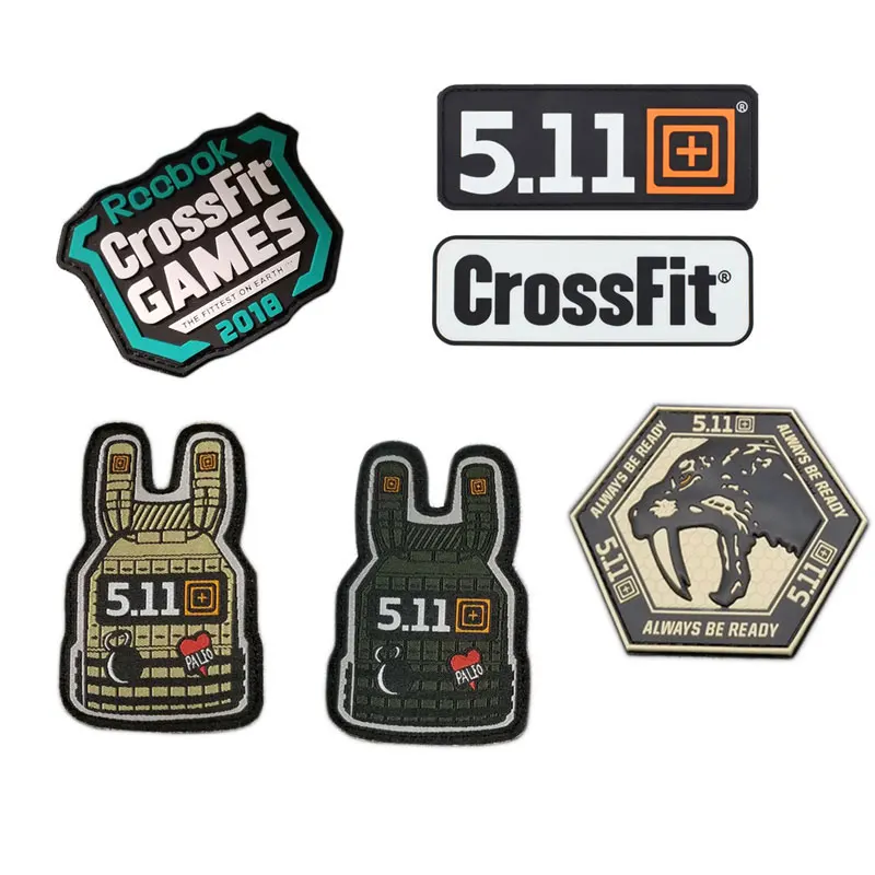 6pcs 6 шт./компл. ткань из ПВХ военные тактические заплатки 511 жилет CrossFit Sabertooth Morale повязки рюкзак с нашивками аппликация применение - Цвет: 6pcs