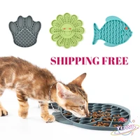 fish shape silicone bowl dog lick mat slow feeding food bowl for small medium dogs puppy cat treat feeder dispenser pet supplies