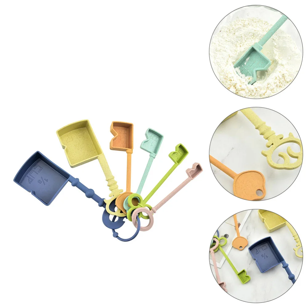 

1 Set 6pcs Measuring Spoons Practical Spoons with Scale (Assorted Color)