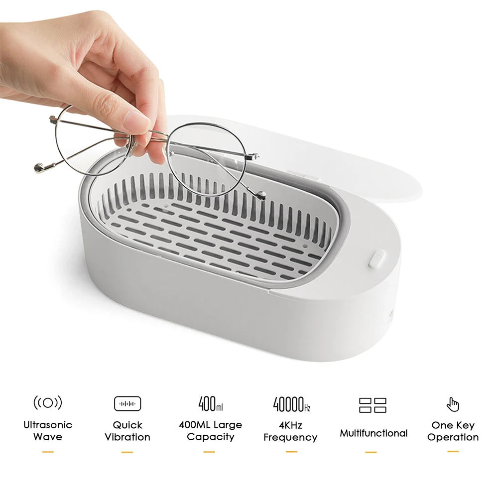 Мини ультразвуковой прибор для чистки ювелирных изделий 400 мл сверхзвуковое