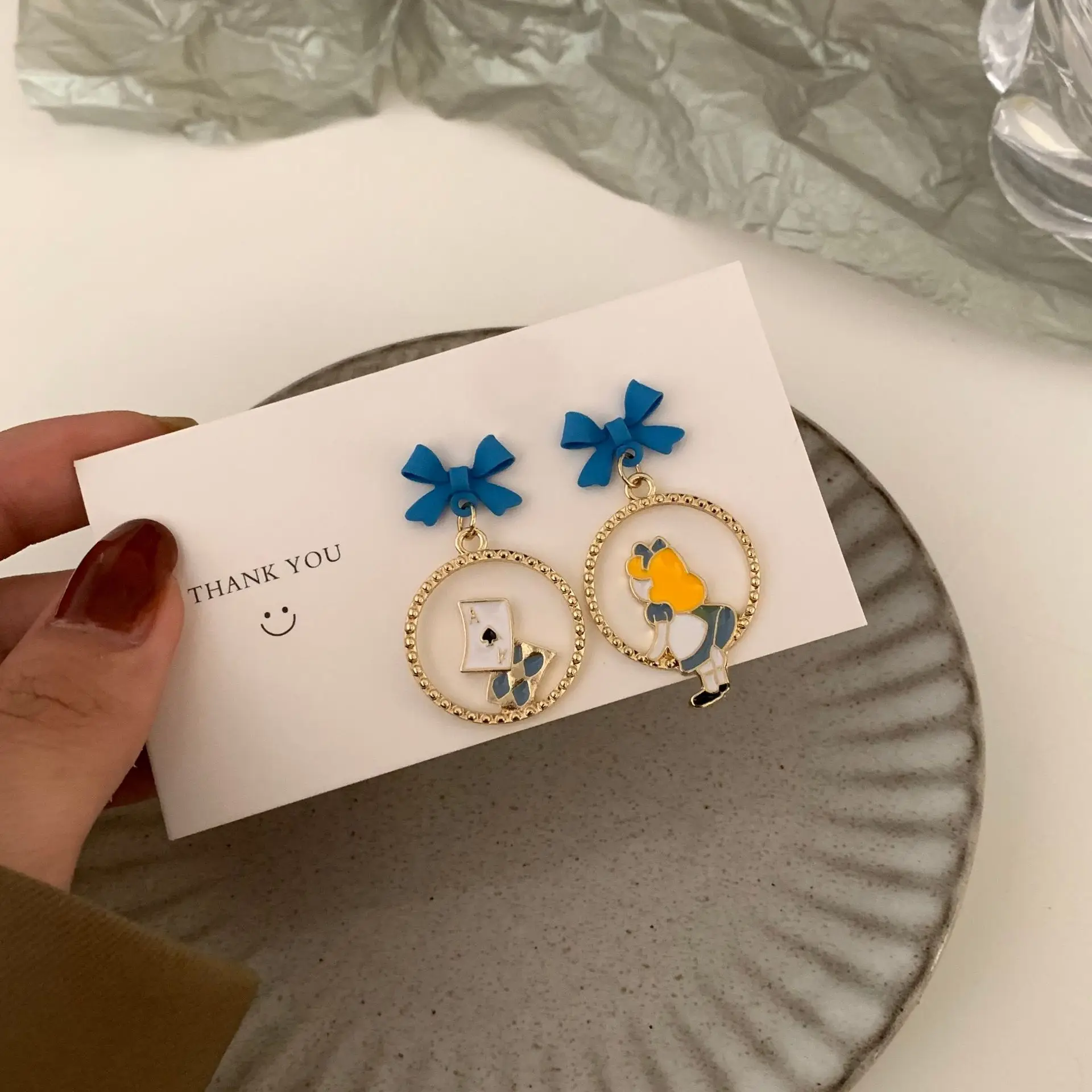 

S925 Silver Needle Sweet Cute Cartoon Princess Bowknot Drop Earrings Clip On Earring for Girl Women Party Jewelry