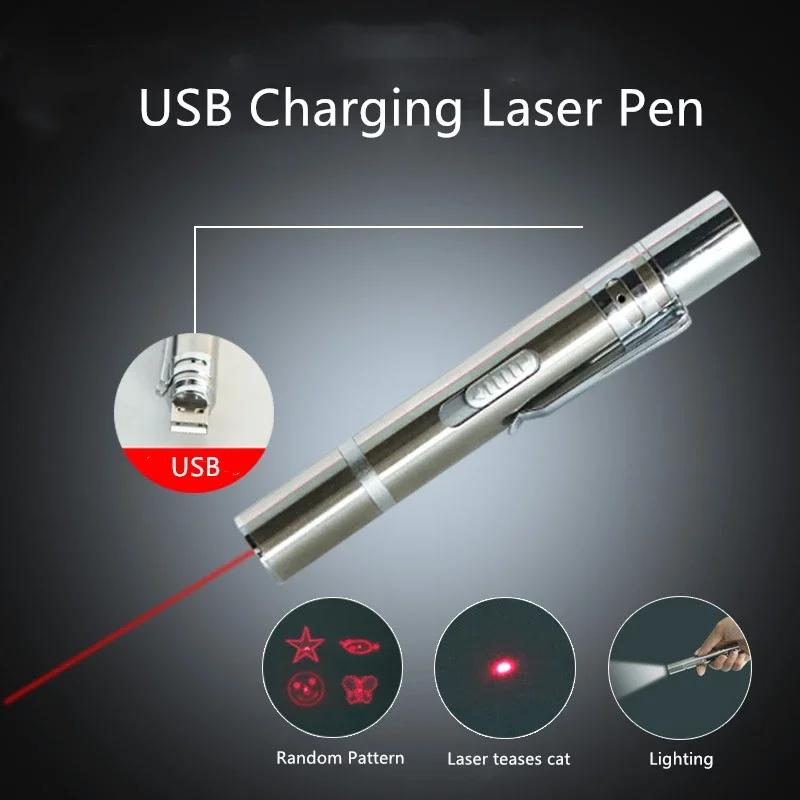 Funny Pet LED Laser Toy Cat Pointer Light Pen Interactive With Bright Animation Mouse Shadow USB Accessories | Дом и сад