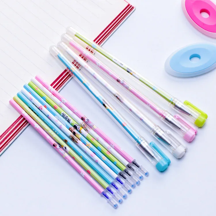 Мультяшная стираемая гелевая ручка 0 5 мм Сменные стержни синие Черные чернила