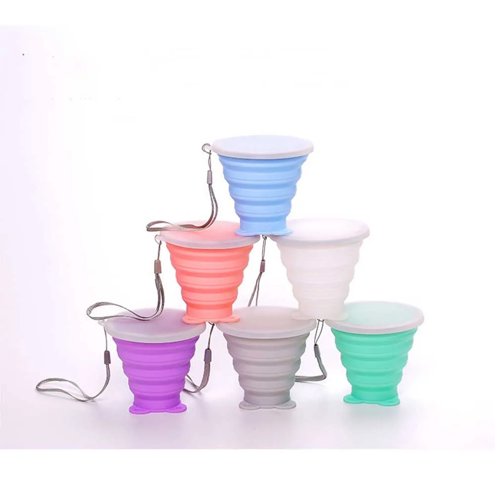 

Folding Cup 250ml Food Grade Safety Health Environmental Protection Silicone Juice Milk Coffee Cups Outdoor Portable Tourist Mug