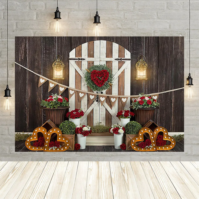 

Фотофон Mehofond в форме сердца с цветами для взрослых День Святого Валентина Милая фотостудия с деревянной дверью баннер