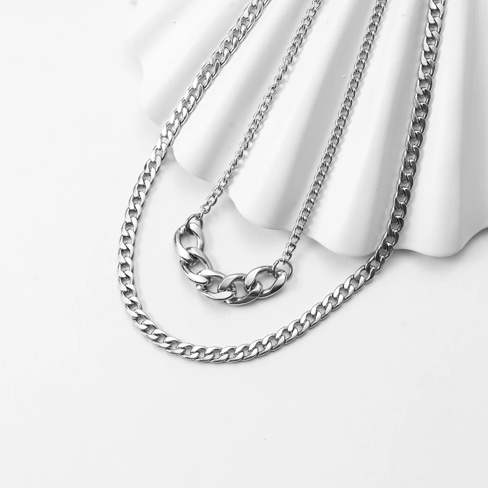 

Цепочка из нержавеющей стали для женщин и мужчин, длинное ожерелье в стиле хип-хоп, на шею, Модная бижутерия, аксессуары, подарки друзьям