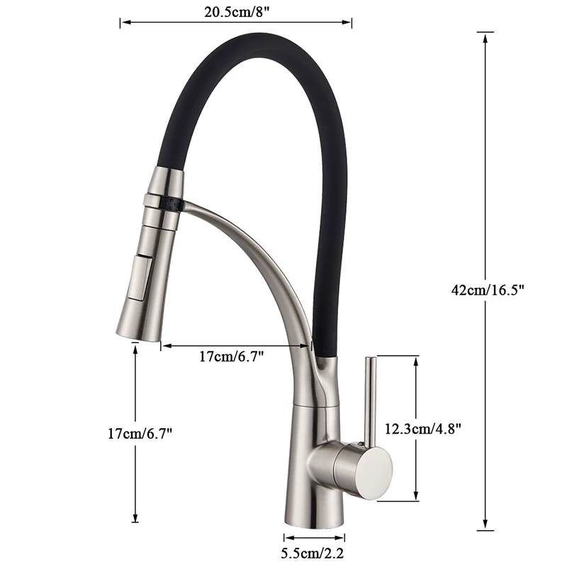 

Deck Mount Black Hose Chrome Kitchen Faucet Single Handle Stream Sprayer Kitchen Mixer Taps Hot Cold Water Pull Down Mixer Crane