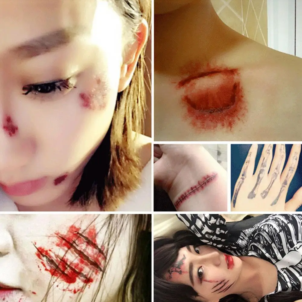 30 шт. Хэллоуин наклейки для временных татуировок уход за кожей лица