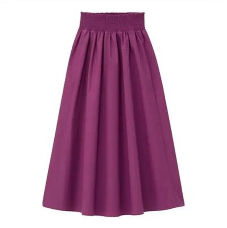 Фиолетовый New Spring Autunm Elegant maxi long Skirts Womens Office Skirt Cotton linen plus size 5XL 6XL 7XL elegant skirts - Цвет: Фиолетовый