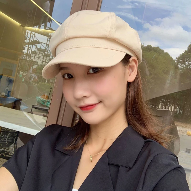 Летняя тонкая восьмиугольная кепка Женская Британская мода подходящий ко всему