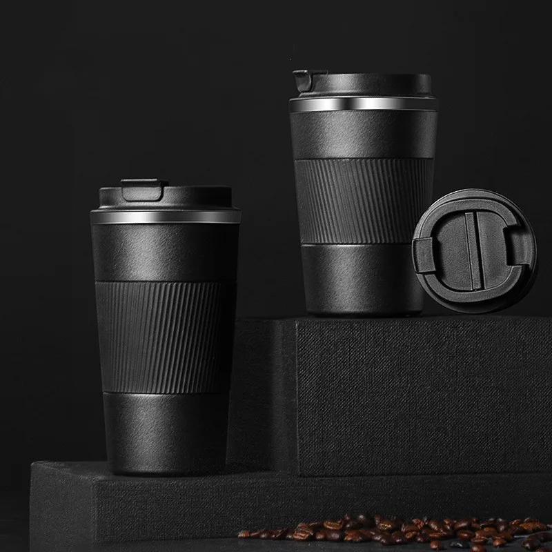 

Drinkware Car Vacuum Flask Travel Insulated Bottle Non-slip Case Water Cup 380ml/510ml Double Stainless Steel Coffee Thermos Mug