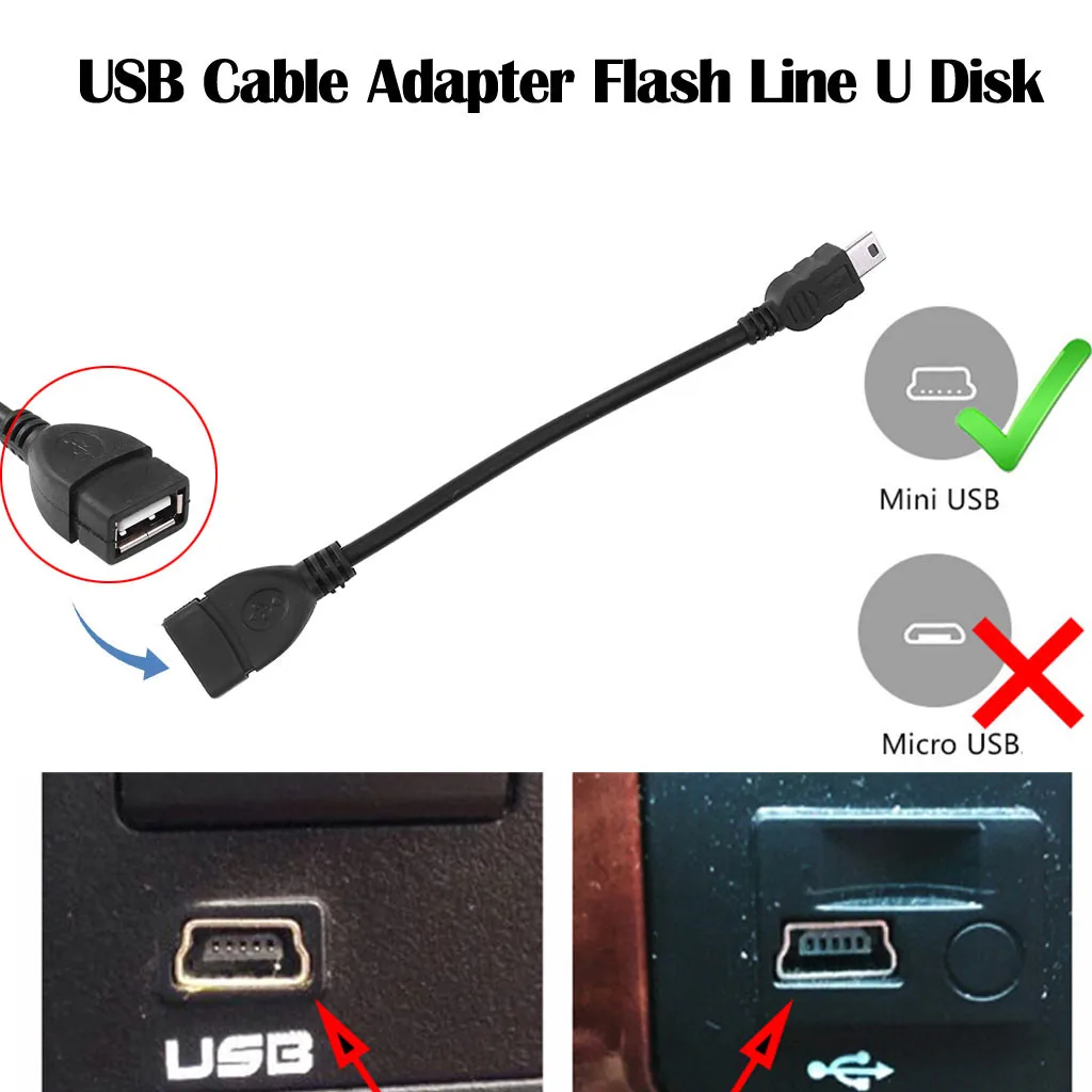 Кабель адаптер для автомобиля мини аудио кабельный порт авто USB кабель флэш линия