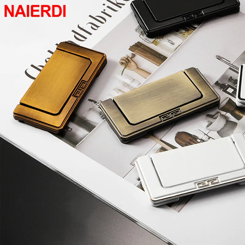 Современные скрытые ручки для шкафа NAIERDI ручка из цинкового сплава кухонный шкаф