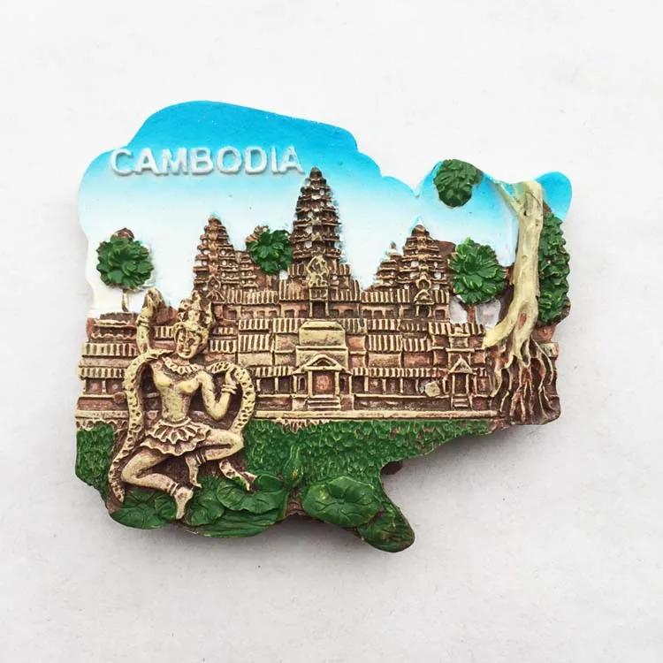 

QIQIPP Cambodia Angkor Wat Little Angkor Three-dimensional Landscape Tourist Souvenir Magnetic Sticker Fridge Magnet