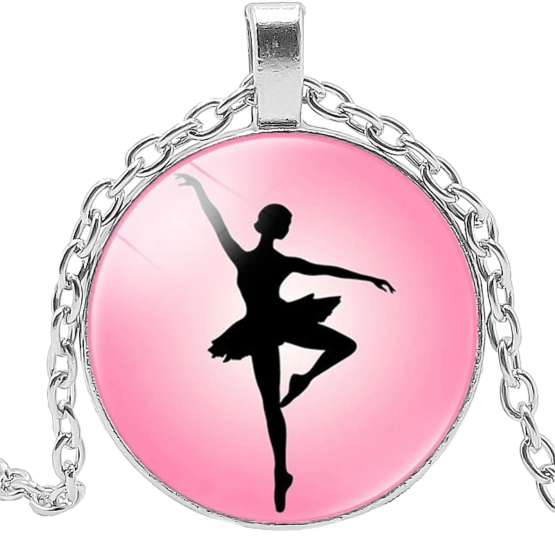 

2020 New Gymnastics Glass Dome Photo Pendant Necklace Beautiful Ballet Dance Photo Art Printed Photo Pendant Jewelry