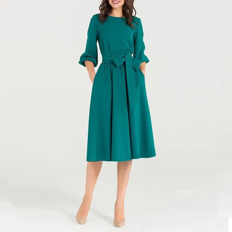 Осень 2019 Вечерние Длинное Вечернее Платье Женское зимнее зеленое женское