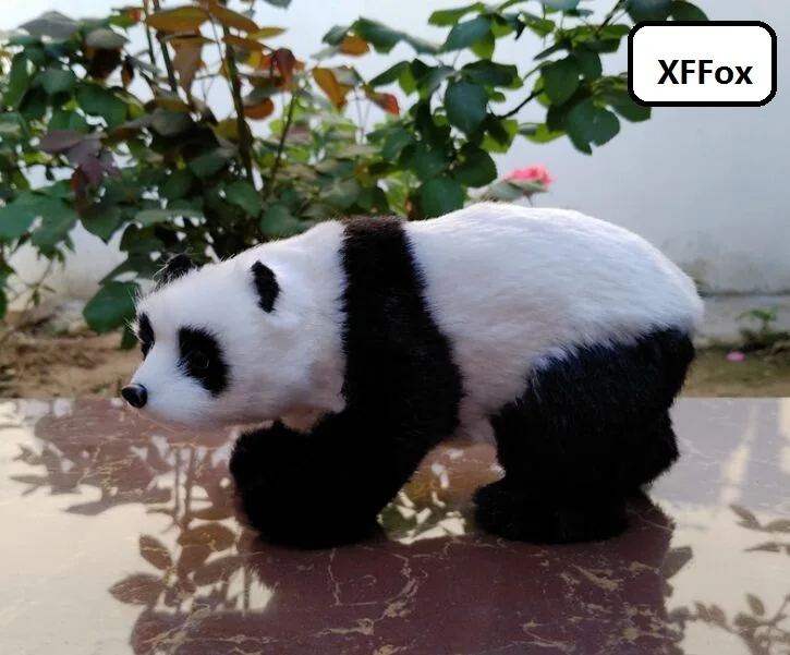 

Маленькая милая панда в реальной жизни, модель из пластика и меха, панда, кукла, украшение для дома, подарок, около 16x8x9 см xf2186