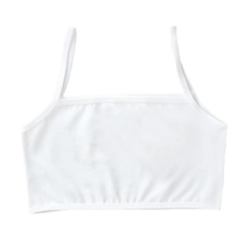 Нижнее белье для подростков хлопковые Лифчики молодых девушек однотонный жилет