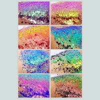craft glitter set 8 colors holographic glitter resin slime cup rainbow glitter film suitable for body face nail art
