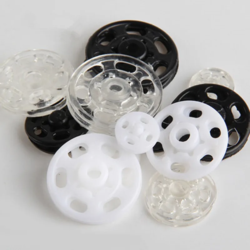 Черные/белые/прозрачные невидимые нейлоновые защелкивающиеся кнопки 7/10/12/15/18/20