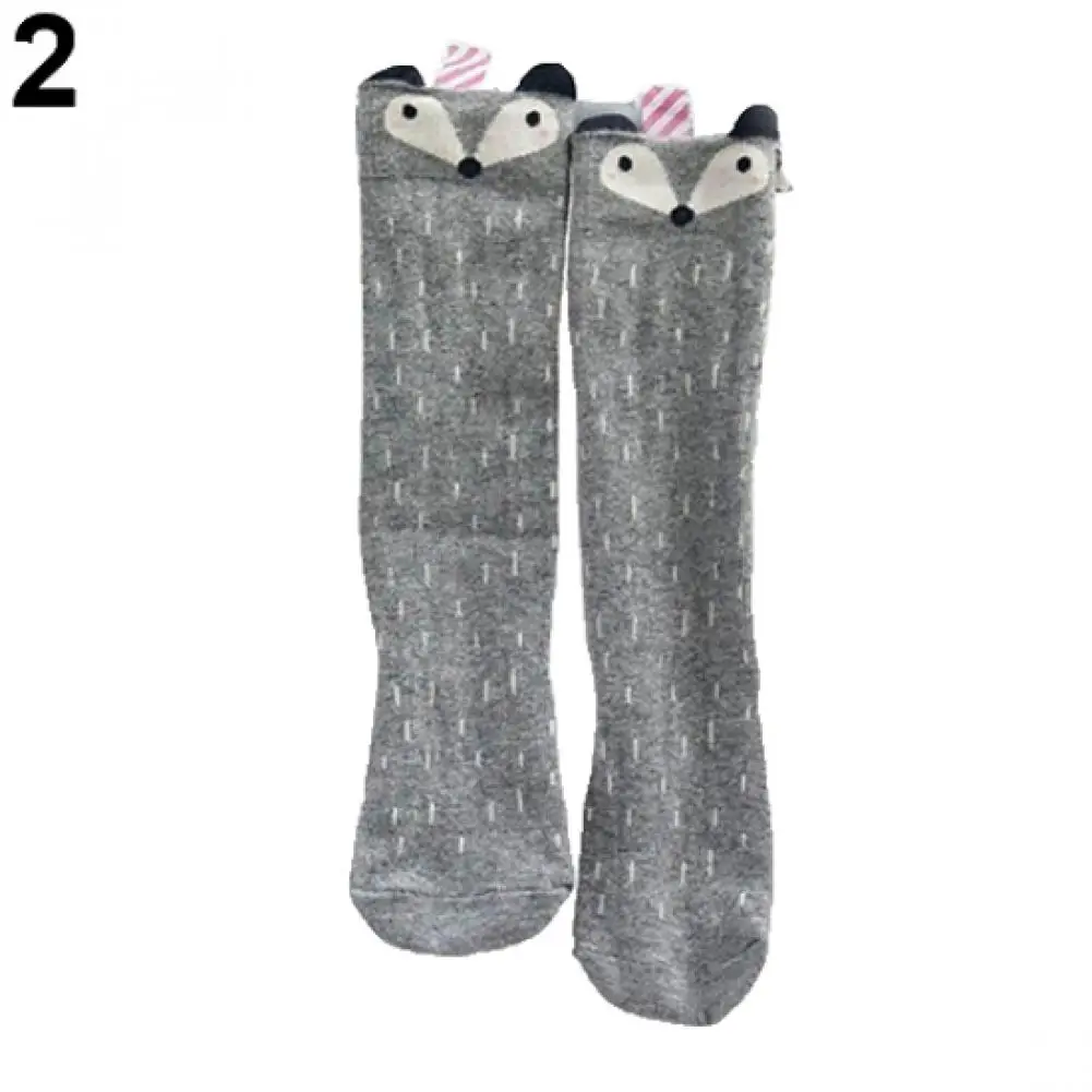 

Baby Kids Girls Fashion Cotton Toddlers Fox Pattern Knee High Socks Stockings
