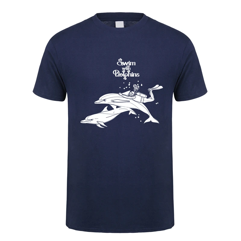 

Летние Новые футболки для дайвинга, Мужская футболка с коротким рукавом, хлопковые забавные мужские топы для плавания с искусственным рису...