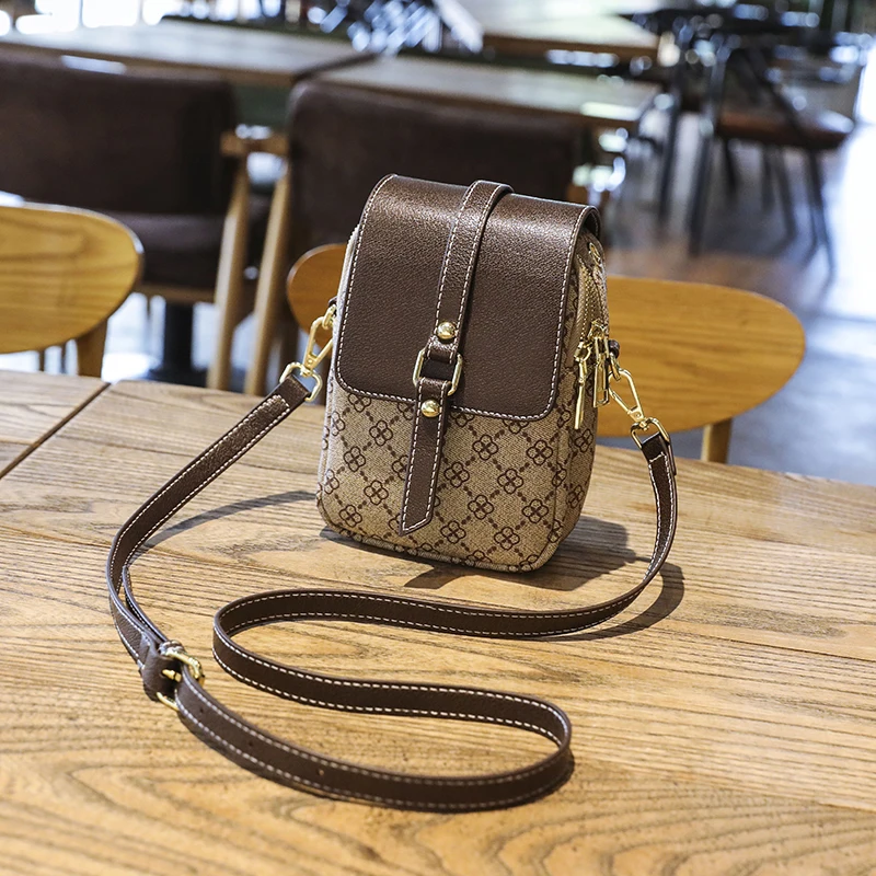 

Ladies Side Bags For Women 2021 New Trend Hot Luxury Shoulder Crossbody Leather Small Vintage Hanging Mobile Cell Phone Handbags