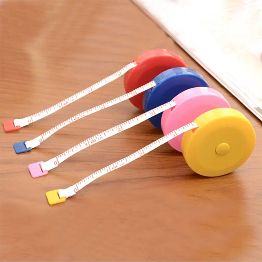 

1Pc Mini Retractable 150cm Measuring Tape ruler centimeter/inch tape measure mini ruler Colorful Mini Tape Measuring Tool