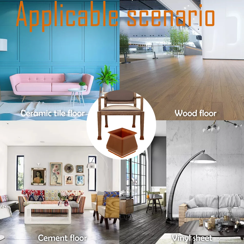 

24pcs Silicone Anti-Slip Table Leg Protection Pad Chair Legs Protective Case Anti-Slip Silica Gel Table Mats Chair Leg Cap Tools