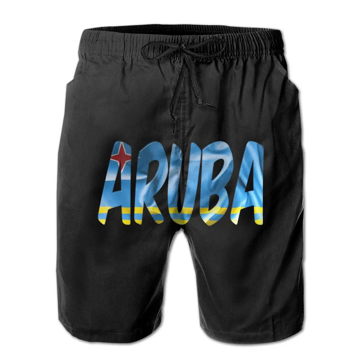 

R333 basketball Aruba Word With Flag Texture Short Breathable Quick Dry Funny Hawaii Pants