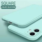Оригинальный квадратный чехол из жидкого силикона для телефона iPhone 13 12 11 Pro Max Mini X XR XS Max 7 8 6 6S Plus SE 2020 противоударный чехол