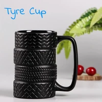 creative personality tire mug black 3d embossed high quality ceramic concentrated coffee cup nordic milk cup tea cup friend gift