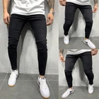 Стрейчевые обтягивающие джинсы, Мужские брендовые Новые хип-хоп мужские байкерские джинсовые брюки, повседневные облегающие черные узкие брюки размера плюс S-3XL джинсы мужские мужские джинсы джинсы для мужчин