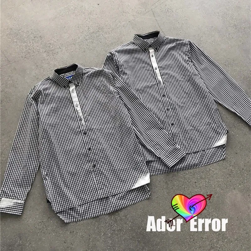 

2021 ADER ERROR Plaid Shirts Men Women 1:1 High Quality Striped Adererror Shirt Slightly Oversize Blouse Ader Overshirt