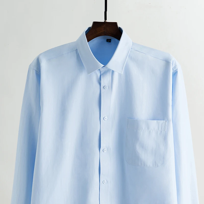 

Men's Regular-fit Long Sleeve Solid Basic Dress Shirts Single Pocket Comfortable Soft Formal Business Work Office Tops Shirt