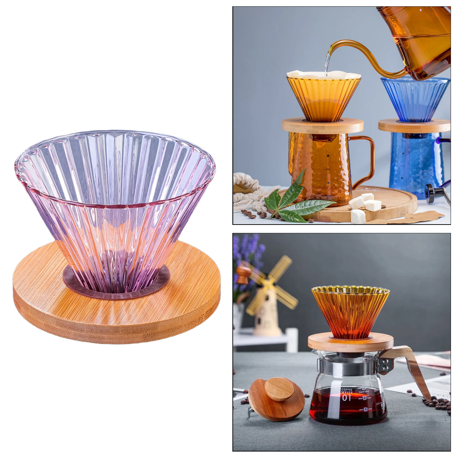 

Pour Over Dripper Funnel Reusable 3-4 Cups Easy Manual Brew Maker Gift