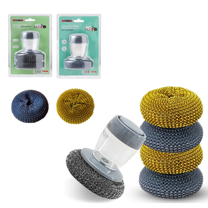 Мыло распределяя щётка-наладонник моющую жидкость для мытья посуды горшок с