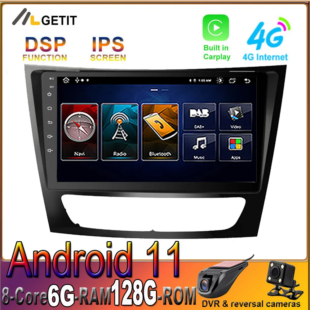 DSP Carplay Android 11 Автомобильный GPS Радио мультимедийный плеер для Mercedes Benz E class W211 E200 E220