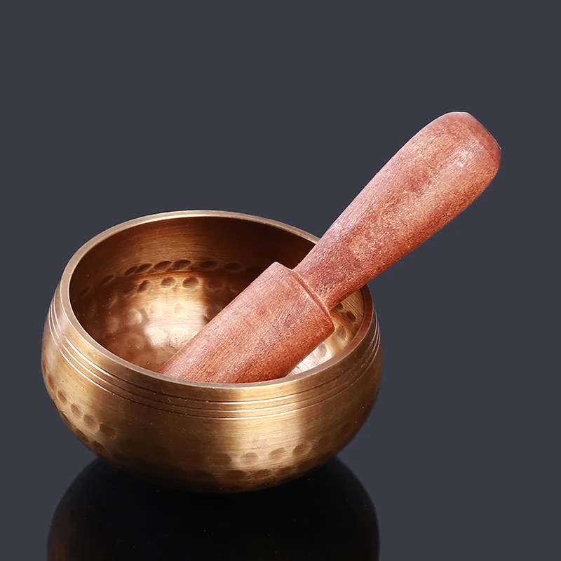 8 см Диам ручной работы Будда Тибет чаша для обрядовой музыкальной терапии медный